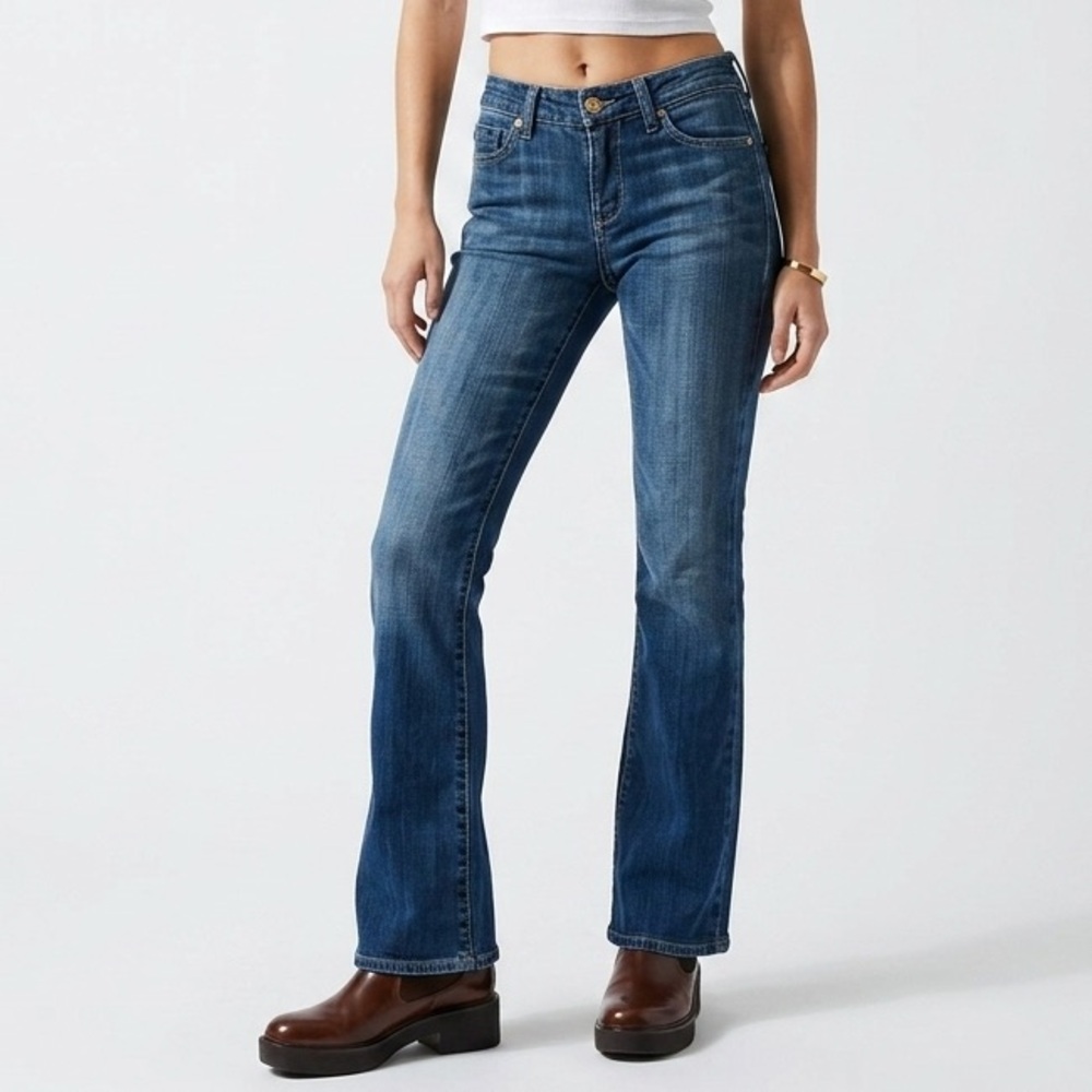 Anthropologie FIDELITY DENIM Japan Rose Skinny Flare Blue Water Sapphire Jean